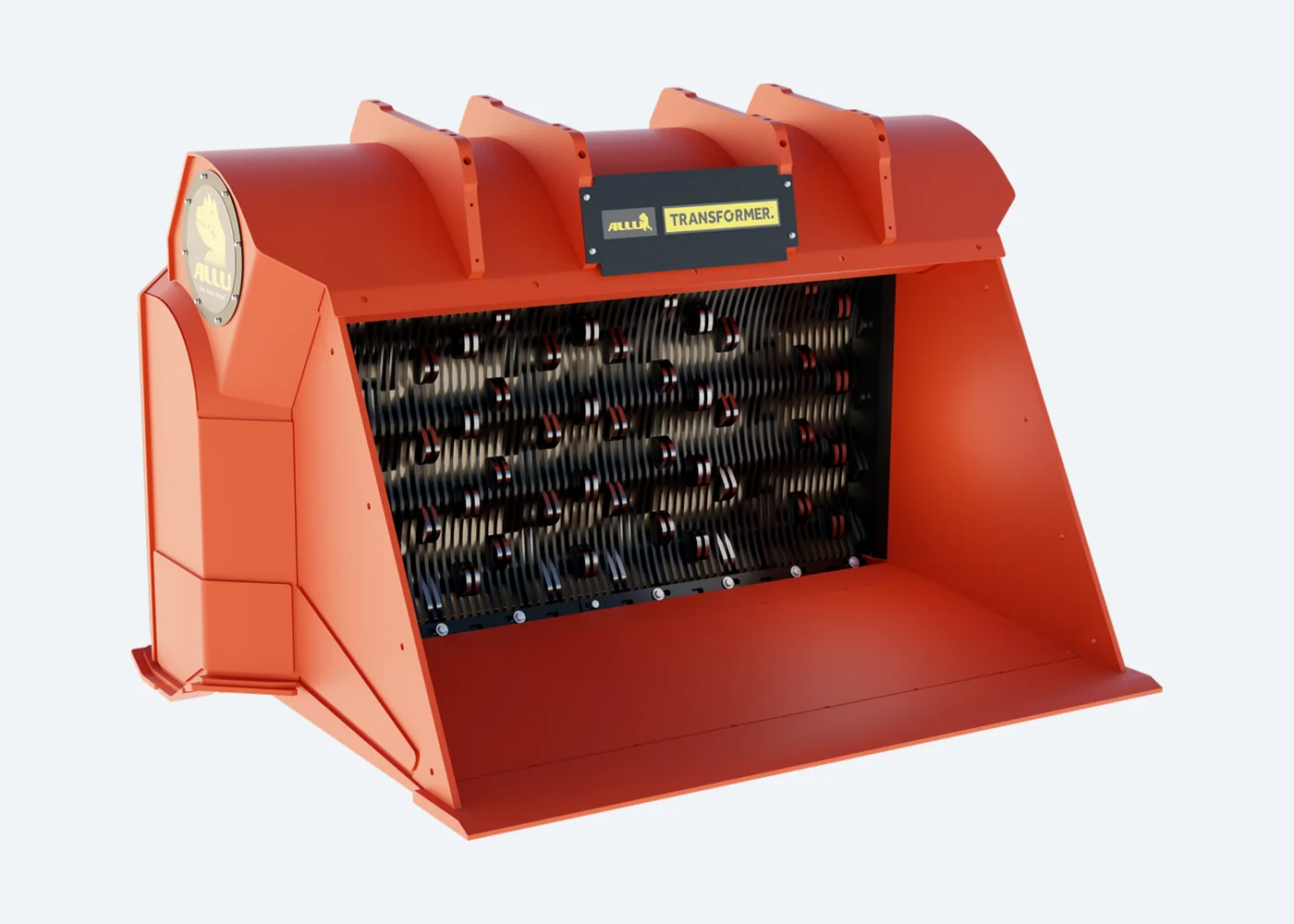 Real shaft-style screening bucket showing the internal rotor and screening elements